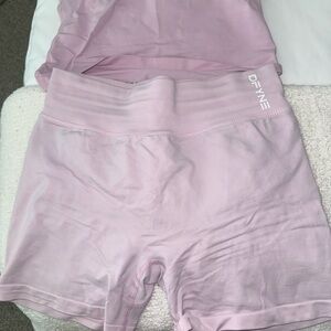 DFYNE Light Rose Pink DYNAMIC Athletic Shorts 4.5”